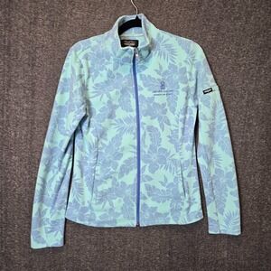 Women's Medium Straight Down Paradise Golf Jacket Floral Blue Logo*